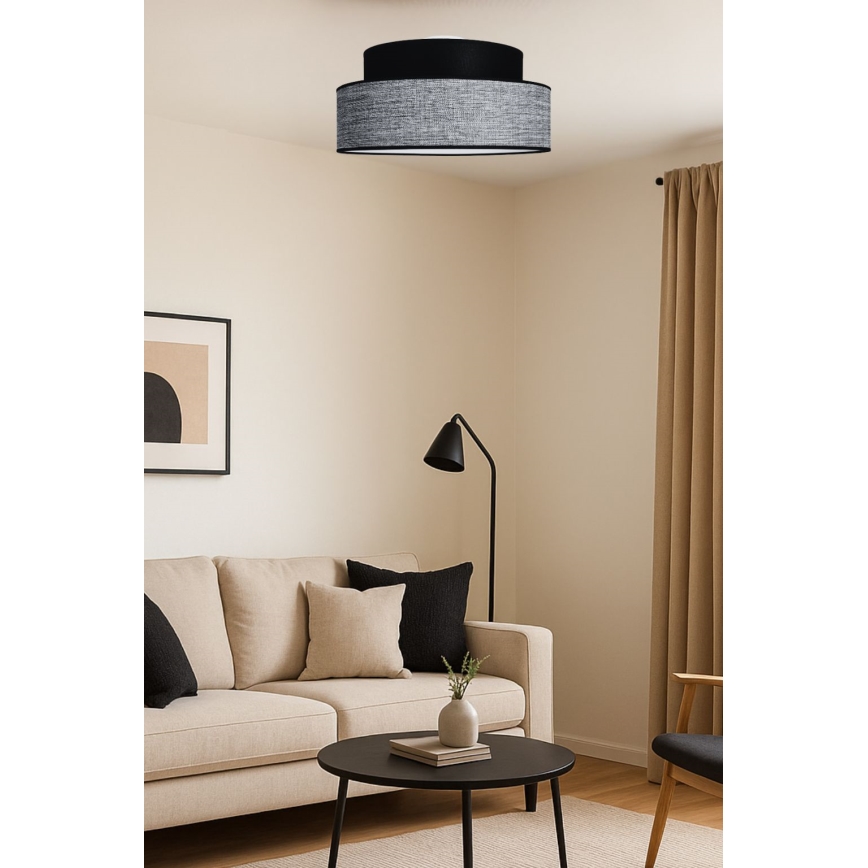 Plafonieră GRACE 1xE27/60W/230V negru/gri