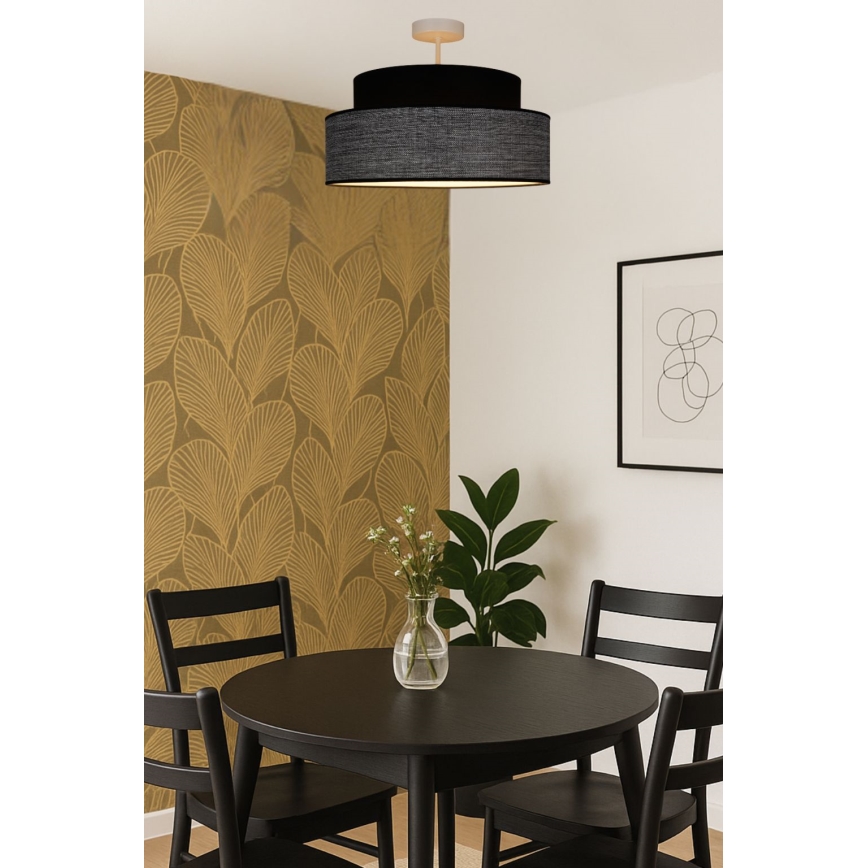 Plafonieră GRACE 1xE27/60W/230V negru/gri