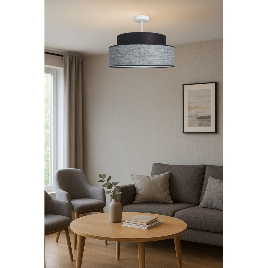 Plafonieră GRACE 1xE27/60W/230V negru/gri