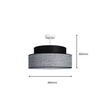 Plafonieră GRACE 1xE27/60W/230V negru/gri