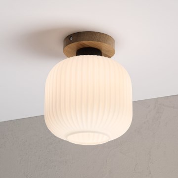 Plafonieră HARMA WOOD 1xE27/15W/230V stejar/alb Ø 20 cm