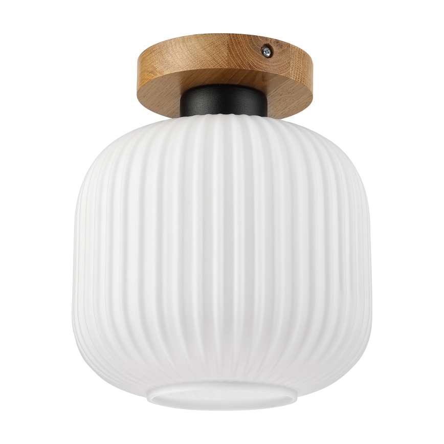 Plafonieră HARMA WOOD 1xE27/15W/230V stejar/alb Ø 20 cm
