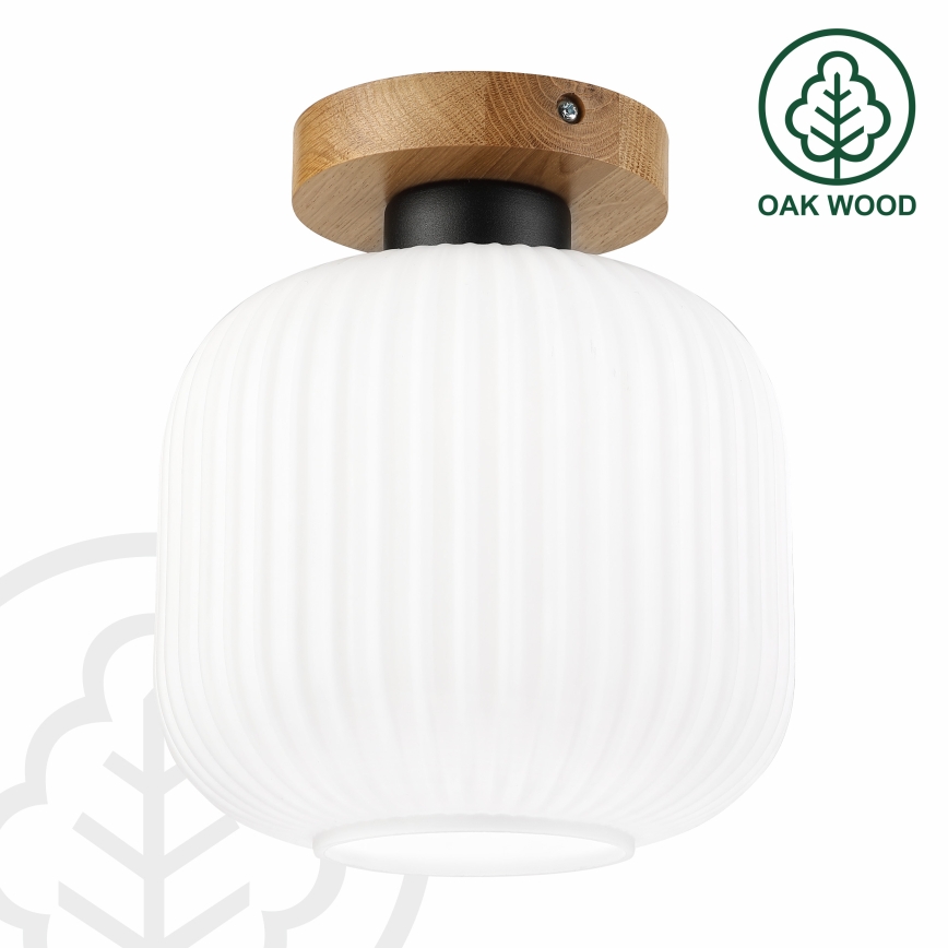 Plafonieră HARMA WOOD 1xE27/15W/230V stejar/alb Ø 20 cm
