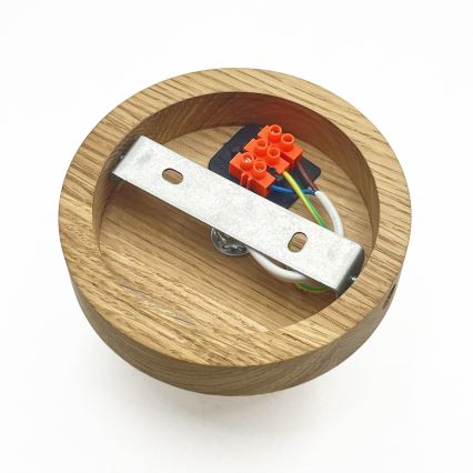 Plafonieră HARMA WOOD 1xE27/15W/230V stejar/alb Ø 20 cm