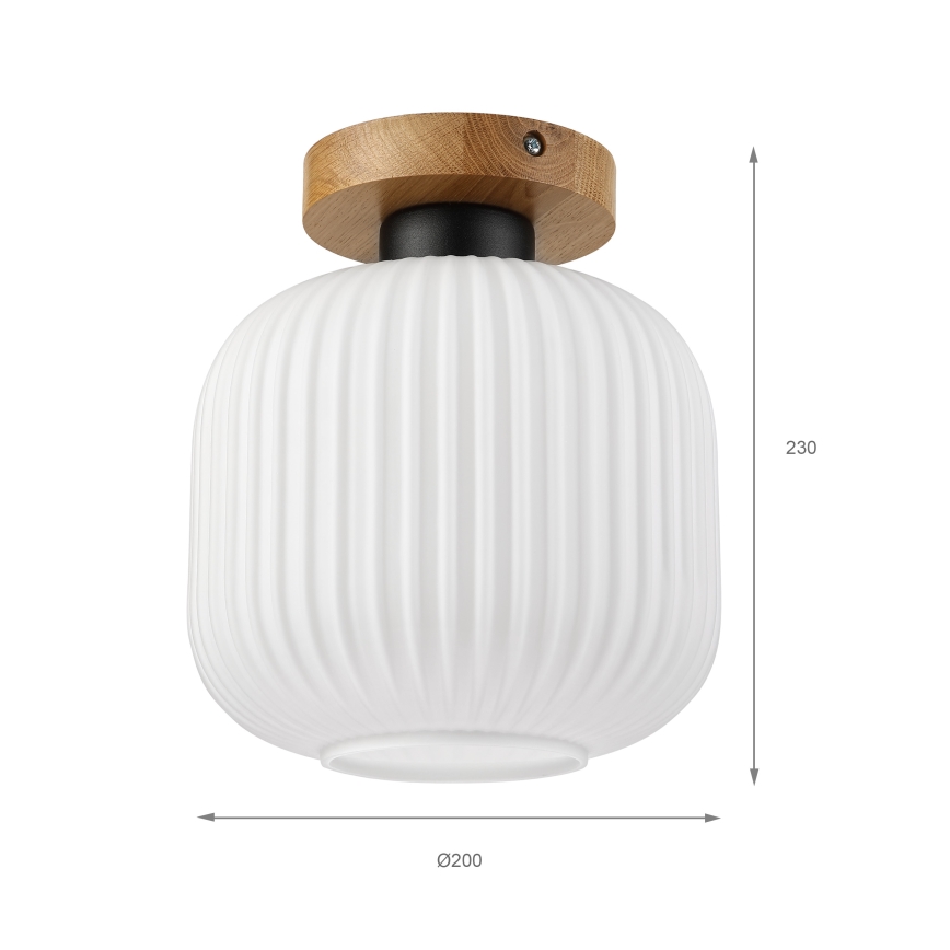 Plafonieră HARMA WOOD 1xE27/15W/230V stejar/alb Ø 20 cm