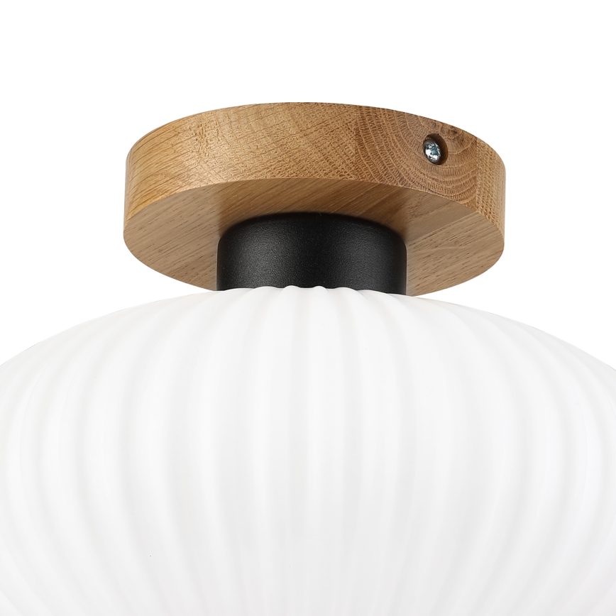 Plafonieră HARMA WOOD 1xE27/15W/230V stejar/alb, Ø 25 cm