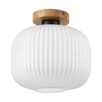 Plafonieră HARMA WOOD 1xE27/15W/230V, stejar/alb, Ø 25 cm