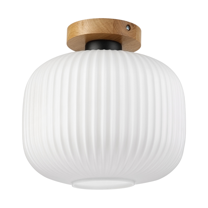 Plafonieră HARMA WOOD 1xE27/15W/230V, stejar/alb, Ø 25 cm