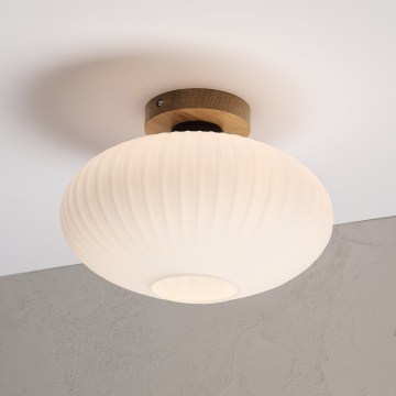 Plafonieră HARMA WOOD 1xE27/15W/230V stejar/alb Ø 30 cm