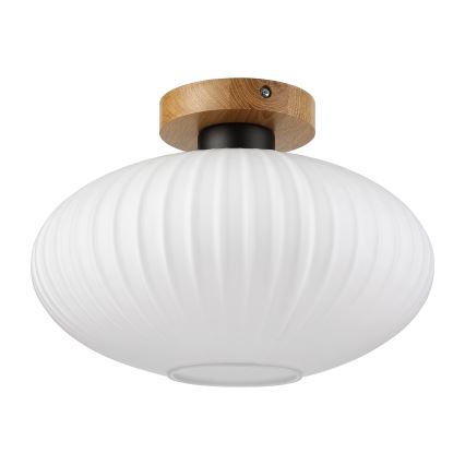 Plafonieră HARMA WOOD 1xE27/15W/230V stejar/alb Ø 30 cm