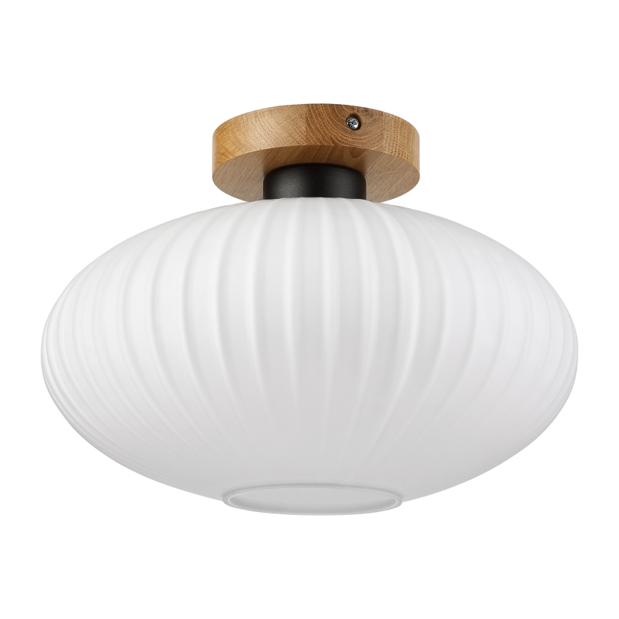 Plafonieră HARMA WOOD 1xE27/15W/230V stejar/alb Ø 30 cm