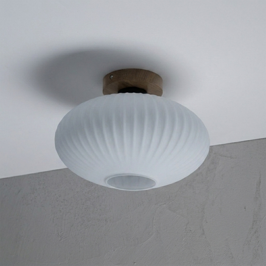 Plafonieră HARMA WOOD 1xE27/15W/230V stejar/alb Ø 30 cm