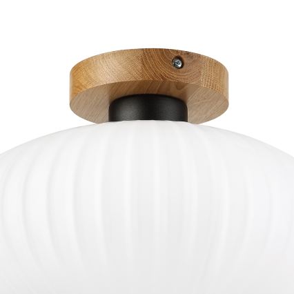 Plafonieră HARMA WOOD 1xE27/15W/230V stejar/alb Ø 30 cm
