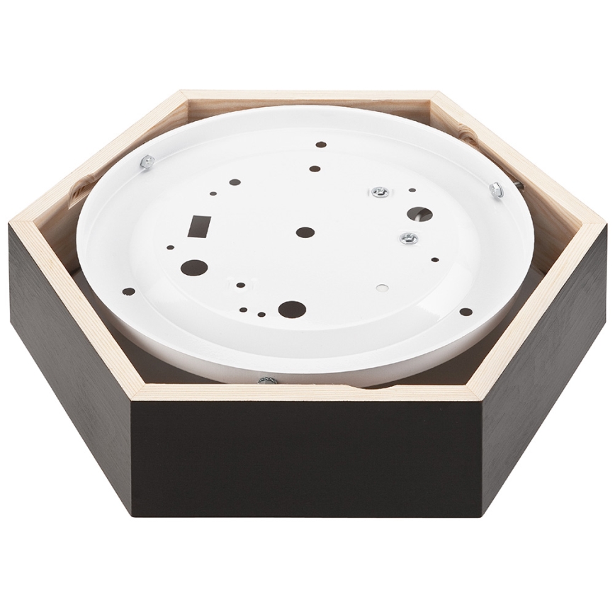 Plafonieră HEX 1xE27/60W/230V d. 32 cm negru pin