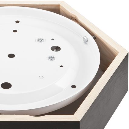 Plafonieră HEX 1xE27/60W/230V d. 32 cm negru pin