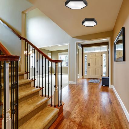 Plafonieră HEX 2xE27/60W/230V d. 43 cm negru pin