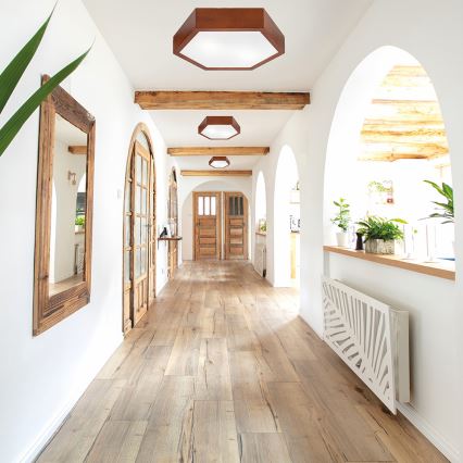 Plafonieră HEX 2xE27/60W/230V diam. 43 cm pin maro