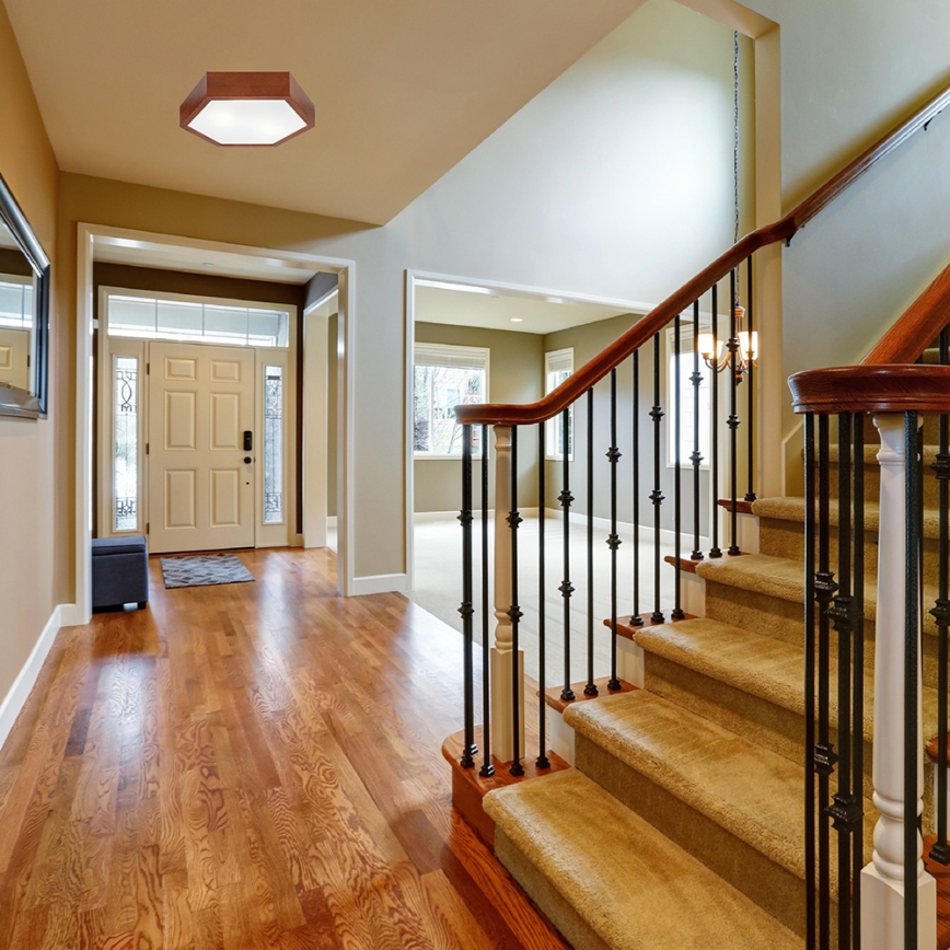 Plafonieră HEX 2xE27/60W/230V diam. 43 cm pin maro