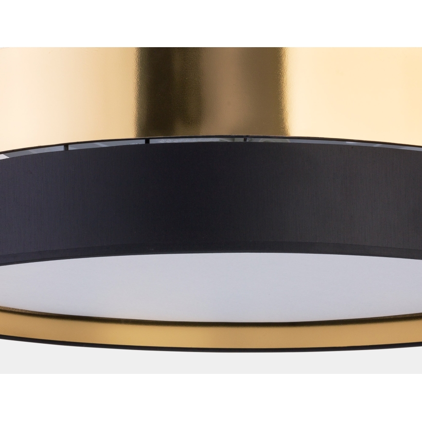 Plafonieră HILTON 4xE27/15W/230V d. 60 cm alamă/neagră