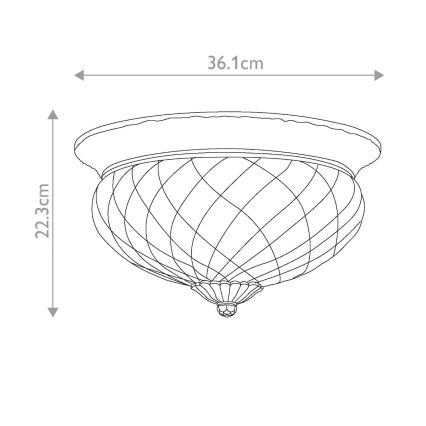 Plafonieră Hinkley PLANTATION 3xE27/60W/230V auriu