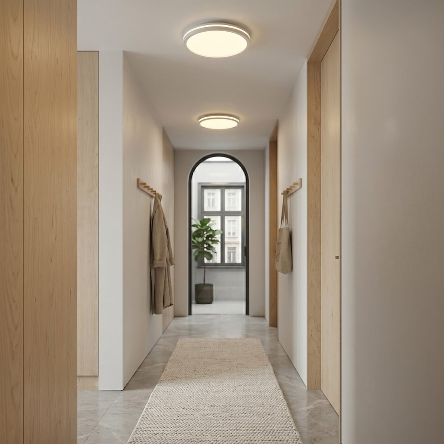 Plafonieră HUGO LED/12/18/24W/230V 3000/4000/6500K Ø 30 cm IP54 alb