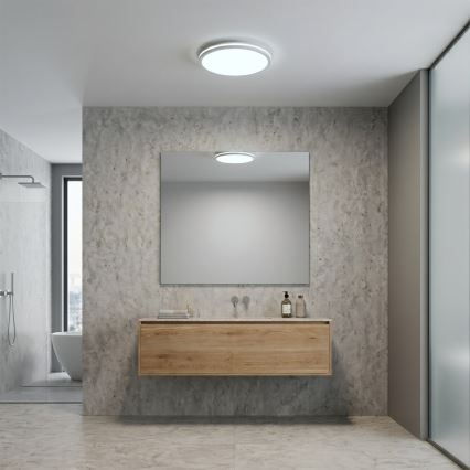Plafonieră HUGO LED/12/18/24W/230V 3000/4000/6500K Ø 30 cm IP54 alb