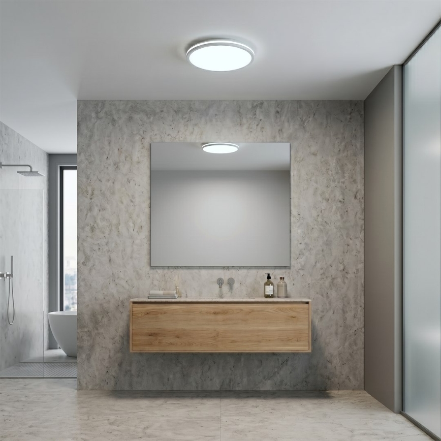 Plafonieră HUGO LED/12/18/24W/230V 3000/4000/6500K Ø 30 cm IP54 alb
