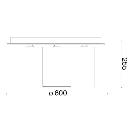 Plafonieră Ideal Lux DAISY 6xE27/52W/230V d. 60 cm auriu/alb