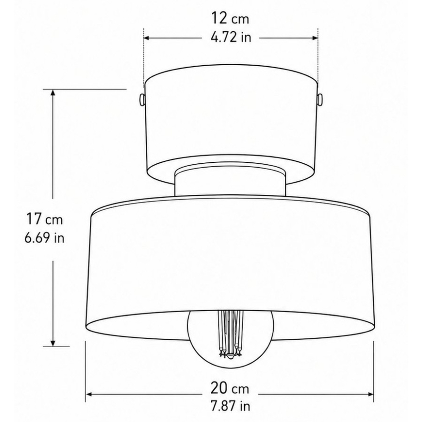 Plafonieră IGNIA 1xE27/60W/230V vișiniu/auriu