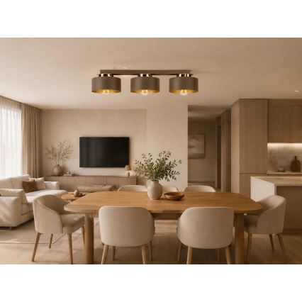 Plafonieră IGNIA 3xE27/60W/230V maro/auriu