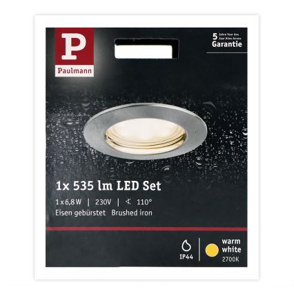 Plafonieră încastrată LED/6,8W IP44 COIN 230V Paulmann 93975