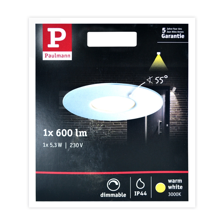 Plafonieră încastrată dimabilă pentru baie LED/5,3W IP44 HOUSE 230V Paulmann 79668