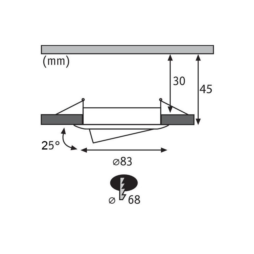 Plafonieră încastrată pentru baie LED/6,8W IP23 COIN 230V Paulmann 93979