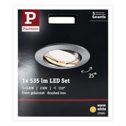 Plafonieră încastrată pentru baie LED/6,8W IP23 COIN 230V Paulmann 93979