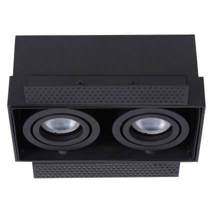 Plafonieră încastrată TRIMLESS 2xGU10/50W/230V neagră Lucide 09925/02/30