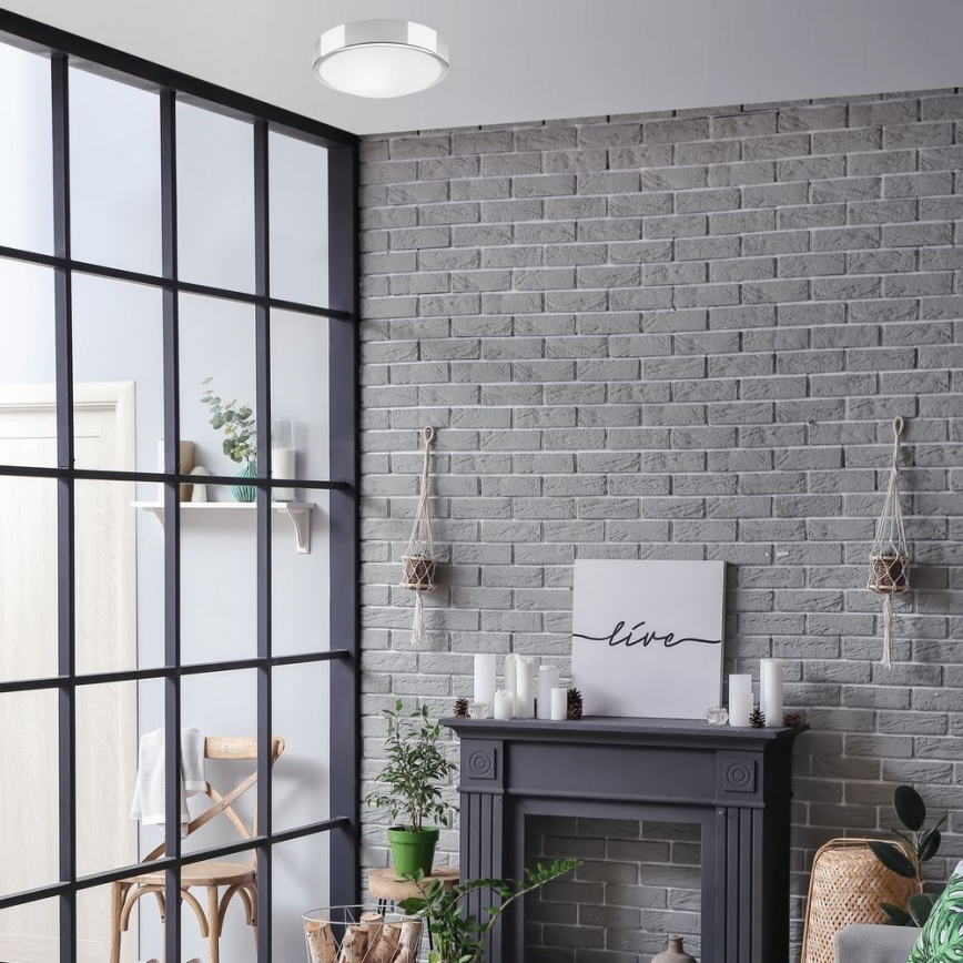 Plafonieră JONAS 1xE27/60W/230V d. 26 cm crom lucios