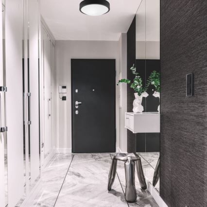 Plafonieră JONAS 1xE27/60W/230V d. 26 cm neagră