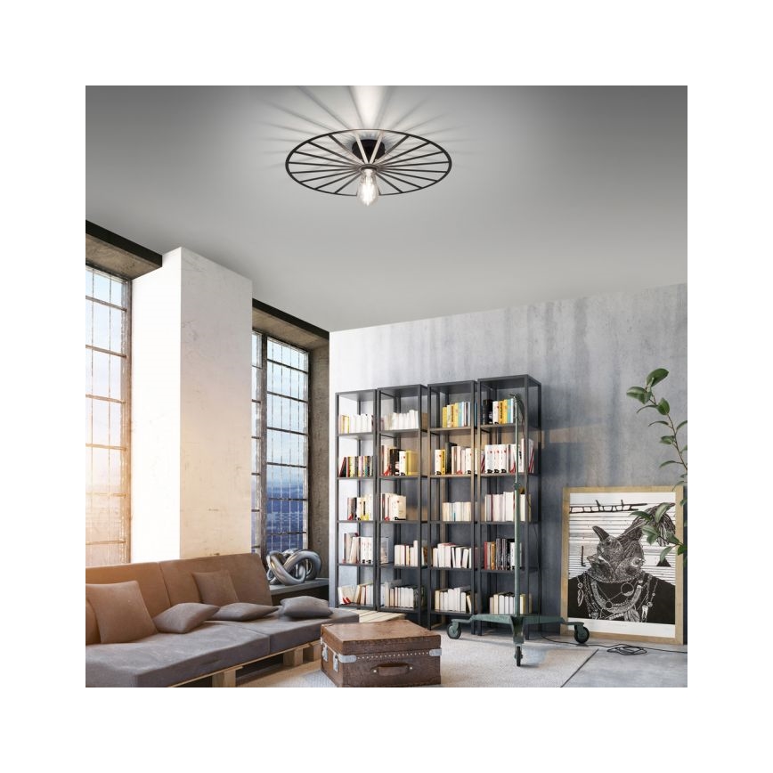 Plafonieră JUST LIGHT. 15636-18 SPIKE 1xE27/40W/230V d. 50 cm negru