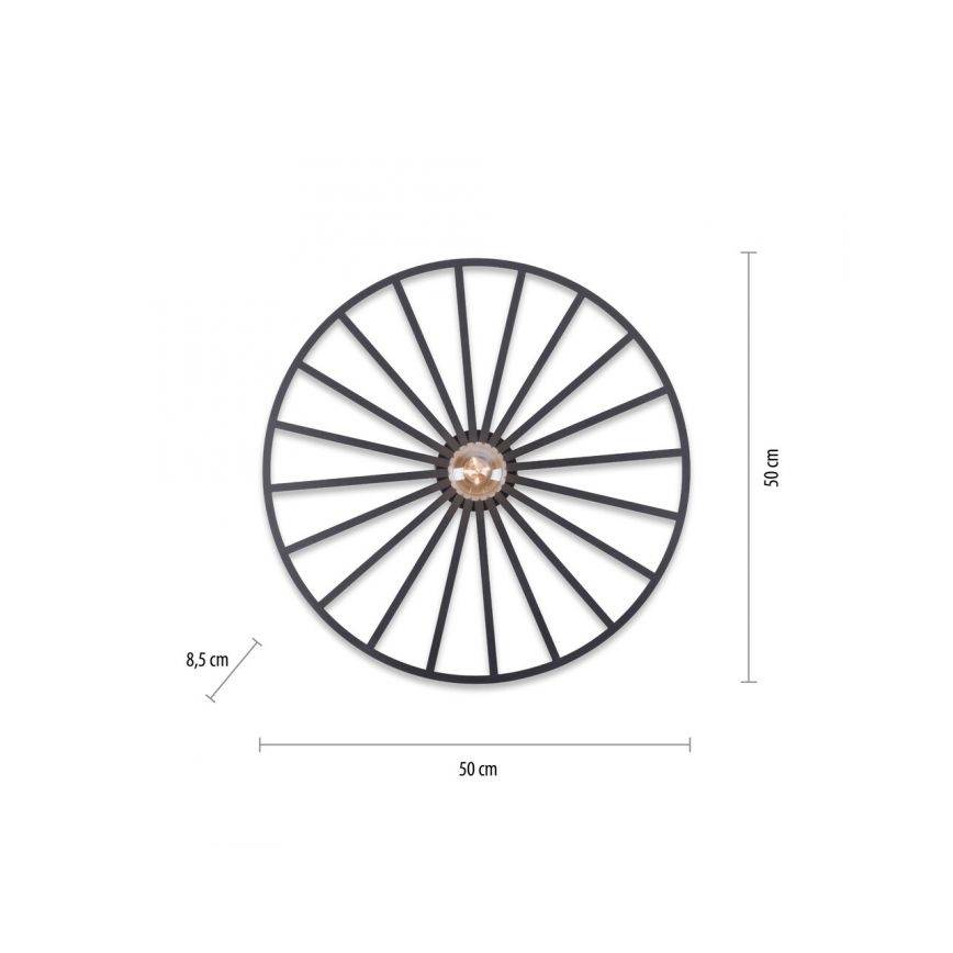 Plafonieră JUST LIGHT. 15636-18 SPIKE 1xE27/40W/230V d. 50 cm negru