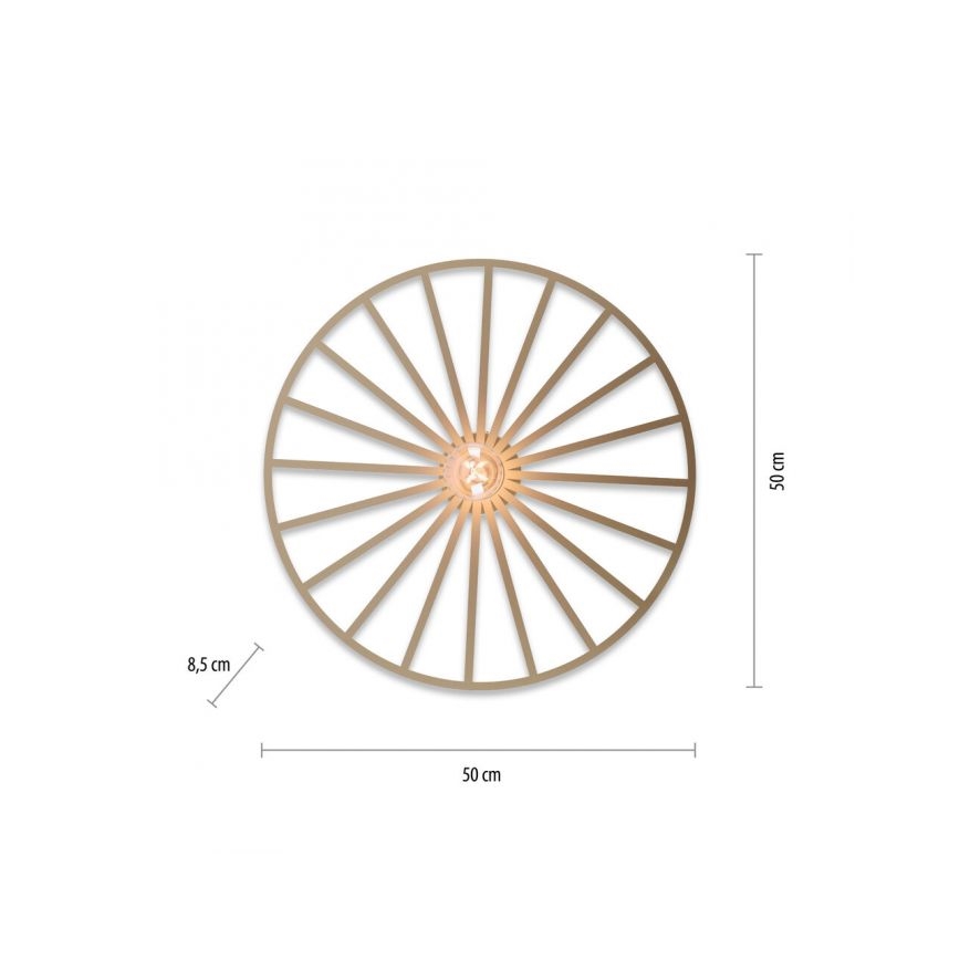 Plafonieră JUST LIGHT. 15636-60 SPIKE 1xE27/40W/230V d. 50 cm alamă