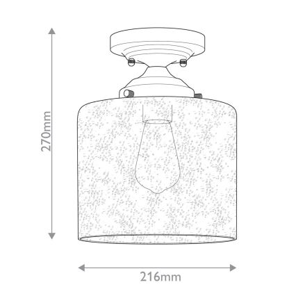 Plafonieră Kichler WINSLOW 1xE27/60W/230V d. 21,6 cm alamă