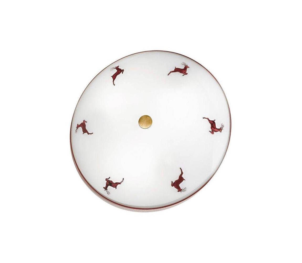 Plafonieră Kolarz 731.U12.4.103 NONNA 2xE14/60W/230V d. 32 cm roșu/alamă