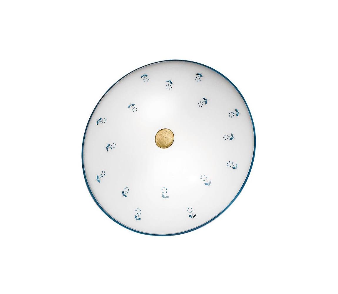 Plafonieră Kolarz 731.U12.4.17 NONNA 2xE14/60W/230V d. 32 cm albastru/alamă