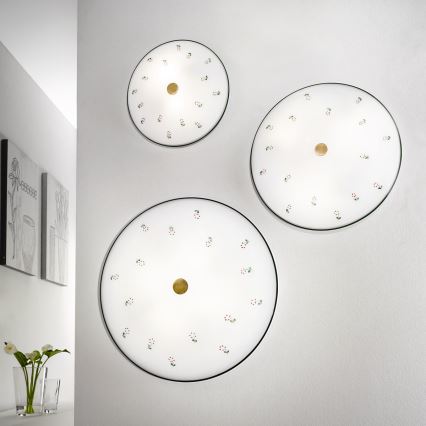 Plafonieră Kolarz 731.U13.4.70 NONNA 3xE27/60W/230V d. 42 cm negru/alamă