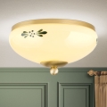 Plafonieră LANDHAUS, 1x E27/60W/230V, Ø 21 cm, alamă/bej/verde