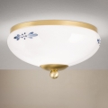Plafonieră LANDHAUS 1xE27/60W/230V Ø 21 cm alamă/alb/albastru