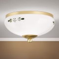 Plafonieră LANDHAUS 1xE27/60W/230V Ø 21 cm alamă/alb/verde