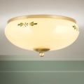 Plafonieră LANDHAUS 2xE27/60W/230V Ø 28 cm alamă/bej/verde