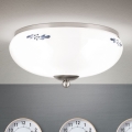 Plafonieră LANDHAUS, 2xE27/60W/230V, Ø 28 cm, crom mat/alb/albastru