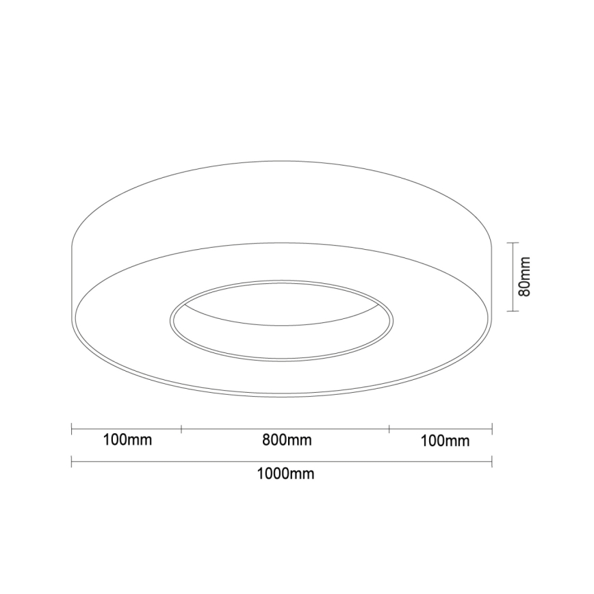 Plafonieră LED 100 W, 230 V, 3000/4000/6500 K, Ø 100 cm, albă